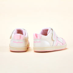 BabyFront Toddler Sunburst Sneakers - White Mesh Shoes with Yellow Accents & Elastic Laces