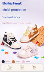BabyFront baby toddler shoes children's warm plus velvet winter soft sole shoes functional baby shoes white shoes