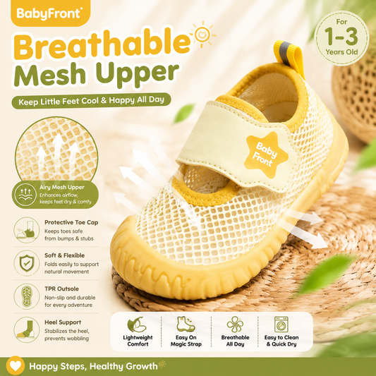 BabyFront Baby First Walker Shoes | Breathable Mesh Soft Sole Toddler Shoes