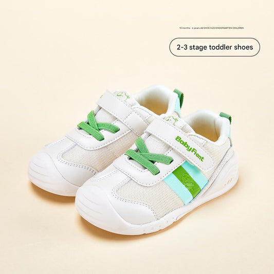 BabyFront Toddler Girl Sneakers - White Mesh Shoes with Hot Pink Accents \u0026 Bow Laces