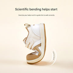 BabyFront Toddler Sunburst Sneakers - White Mesh Shoes with Yellow Accents & Elastic Laces