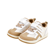 BabyFront Toddler Sunburst Sneakers - White Mesh Shoes with Yellow Accents & Elastic Laces