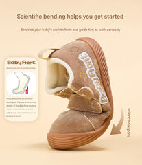 BabyFront children's shoes cotton shoes baby shoes winter warm autumn and winter functional walking shoes non-slip soft sole plus velvet baby