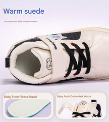 BabyFront baby toddler shoes children's warm plus velvet winter soft sole shoes functional baby shoes white shoes