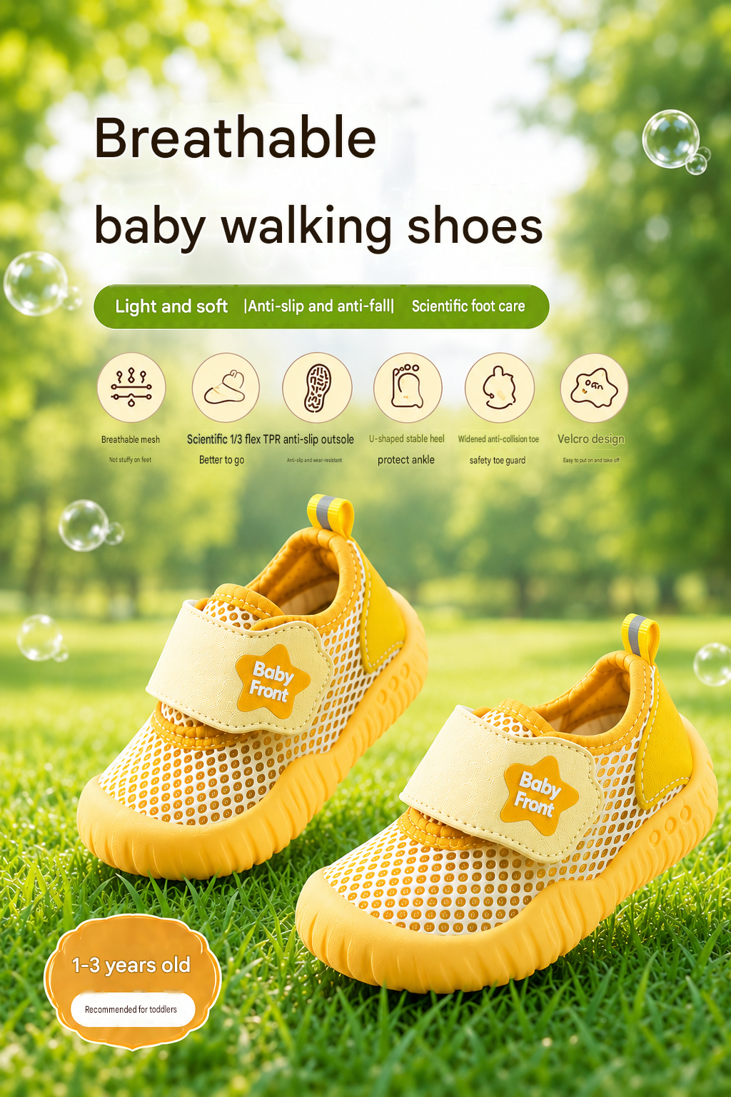 BabyFront Baby Walking Shoes for Boys & Girls | Breathable Mesh Soft Sole Toddler Shoes 1-3 Years