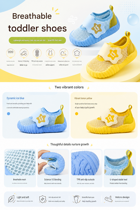 BabyFront Baby Walking Shoes for Boys & Girls | Breathable Mesh Soft Sole Toddler Shoes 1-3 Years