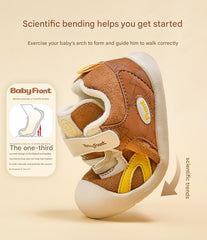 BabyFront Brown Soft Sole Walking Shoes – Stage 2 First Walker Shoes for Toddlers (10M–3Y)
