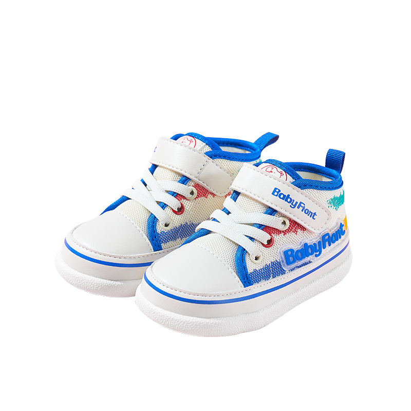 BabyFront ActiveStep Sport Sneakers – Blue & White Mesh Toddler Shoes for First Walkers