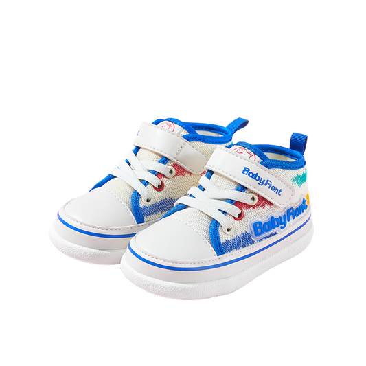 BabyFront ActiveStep Sport Sneakers – Blue & White Mesh Toddler Shoes for First Walkers
