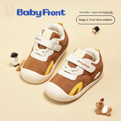 BabyFront Brown Soft Sole Walking Shoes – Stage 2 First Walker Shoes for Toddlers (10M–3Y)