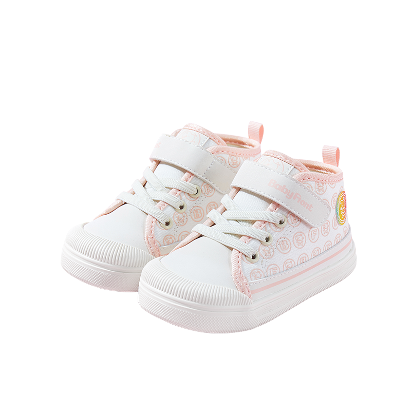 BabyFront CozyStep Mid-Top Toddler Shoes – Pink Cartoon Print First Walkers