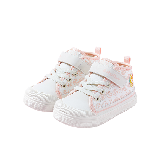 BabyFront CozyStep Mid-Top Toddler Shoes – Pink Cartoon Print First Walkers