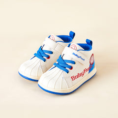 BabyFront PowerShell First Walker Shoes – Blue & White Sporty Toddler Sneakers with Shell Toe