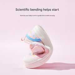 BabyFront BreezeLite Mesh Toddler Sneakers – Lightweight Pink First Walkers with Colorful Geometric Design