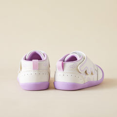 BabyFront Angel Wings First Walker Shoes - White/Purple Infant Toddler Pre-Walker Sneakers