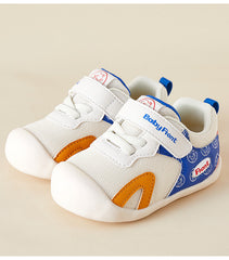 BabyFront Pastel Floral Toddler Sneakers - Pink Mesh First Walker Shoes with Yellow Accents