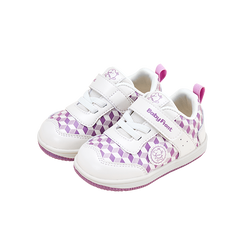 BabyFront x Snoopy Toddler Sneakers - Black White Checkerboard Leather Shoes