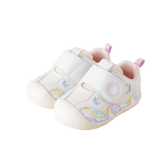 BabyFront Toddler First Walker Shoes - White Mesh with Colorful Cartoon Animal Prints