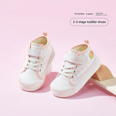 BabyFront CozyStep Mid-Top Toddler Shoes – Pink Cartoon Print First Walkers