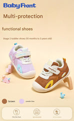 BabyFront Brown Soft Sole Walking Shoes – Stage 2 First Walker Shoes for Toddlers (10M–3Y)
