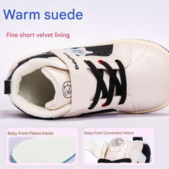 BabyFront baby toddler shoes children's warm plus velvet winter soft sole shoes functional baby shoes white shoes