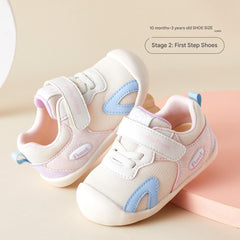 BabyFront Pastel Floral Toddler Sneakers - Pink Mesh First Walker Shoes with Yellow Accents