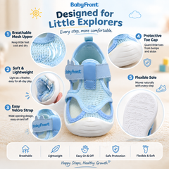 BabyFront Baby Sandals | Breathable First Walker Shoes for Toddlers 1-3 Years