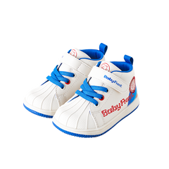 BabyFront PowerShell First Walker Shoes – Blue & White Sporty Toddler Sneakers with Shell Toe