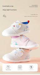 BabyFront  DreamSteps – Soft Pink & White Baby Sneakers for Girls
