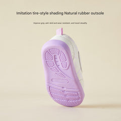 BabyFront Angel Wings First Walker Shoes - White/Purple Infant Toddler Pre-Walker Sneakers