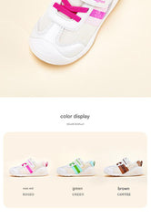 BabyFront Toddler Girl Sneakers - White Mesh Shoes with Hot Pink Accents \u0026 Bow Laces
