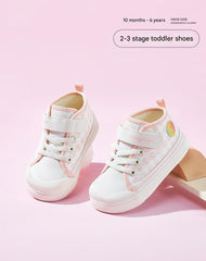 BabyFront CozyStep Mid-Top Toddler Shoes – Pink Cartoon Print First Walkers