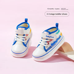 BabyFront ActiveStep Sport Sneakers – Blue & White Mesh Toddler Shoes for First Walkers