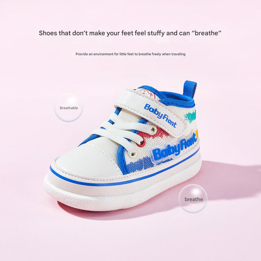 BabyFront ActiveStep Sport Sneakers – Blue & White Mesh Toddler Shoes for First Walkers