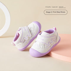 BabyFront Angel Wings First Walker Shoes - White/Purple Infant Toddler Pre-Walker Sneakers