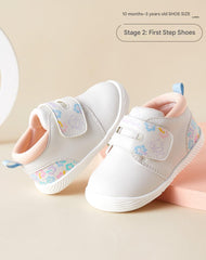 BabyFront  DreamSteps – Soft Pink & White Baby Sneakers for Girls