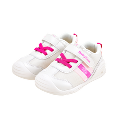 BabyFront Toddler Girl Sneakers - White Mesh Shoes with Hot Pink Accents \u0026 Bow Laces