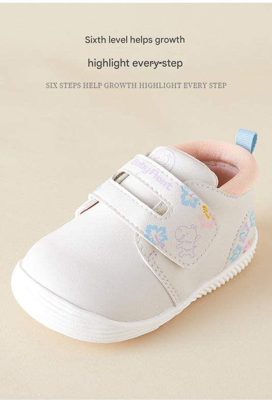 BabyFront  DreamSteps – Soft Pink & White Baby Sneakers for Girls