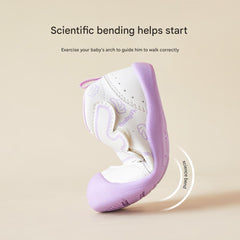 BabyFront Angel Wings First Walker Shoes - White/Purple Infant Toddler Pre-Walker Sneakers