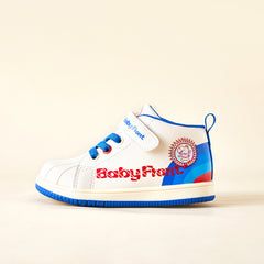BabyFront PowerShell First Walker Shoes – Blue & White Sporty Toddler Sneakers with Shell Toe