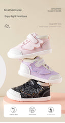 BabyFront  FlutterSteps – Pink Winged Sneakers for Baby Girls
