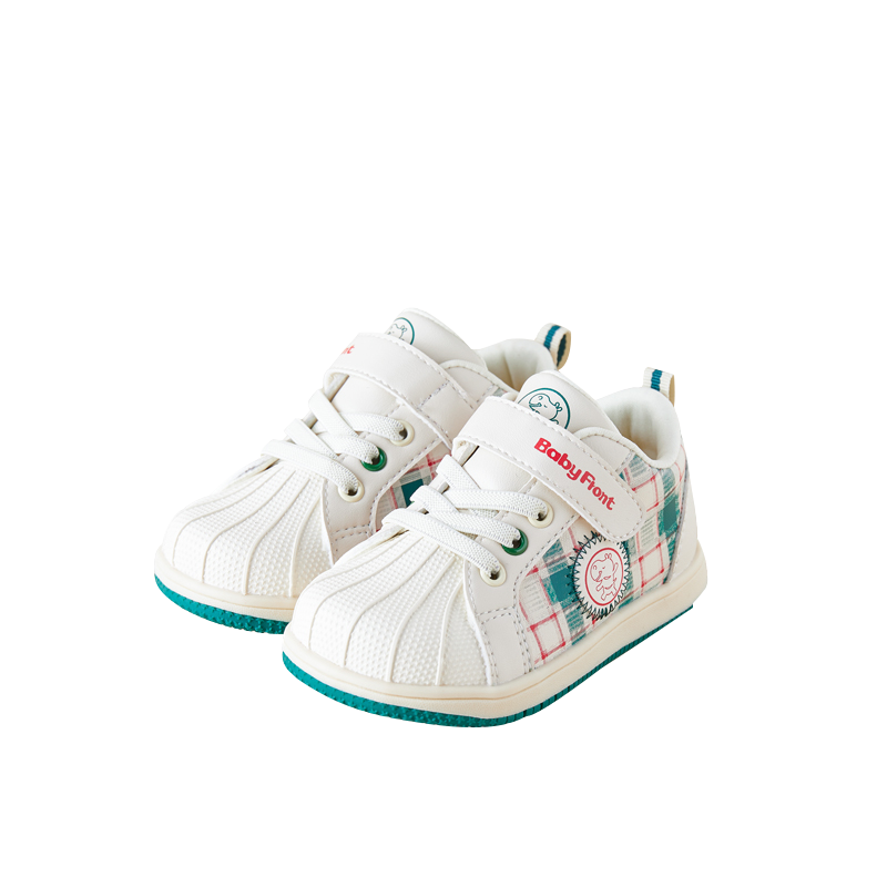 BabyFront VintageStep Toddler Sneakers – Plaid Stitching First Walkers with Soft Shell Toe