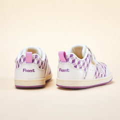 BabyFront x Snoopy Toddler Sneakers - Black White Checkerboard Leather Shoes