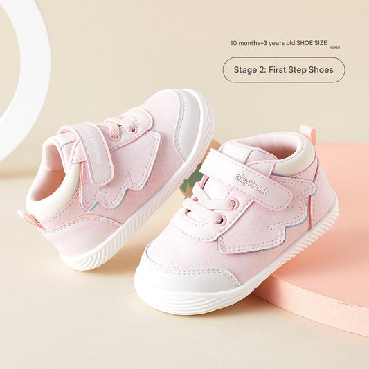 BabyFront  FlutterSteps – Pink Winged Sneakers for Baby Girls
